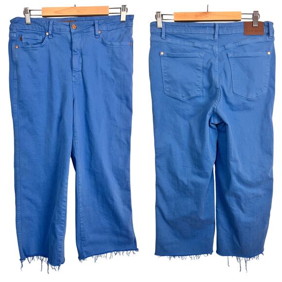 Judy Blue Women's‎ 15/32 High Rise Tummy Control Wide Leg Crop Jean Raw Hem Dyed - Picture 1 of 14